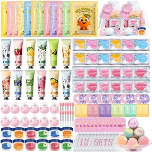 144 PCS Spa Party Supplies for Women,Spa Day Favors Essentials Include Face Masks Skincare, Lip Balm, Under Eye Patches, Foot Bath Bomb,Sleepover Party Supplies Spa Birthday Kit for Women Gift Set