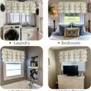 jinchan Ruffled Floral Valance Linen Shabby Chic Small Window Curtain 18 Inch Farmhouse Kitchen Valance for Bedroom Living Room Decor Cottage Rustic Window Treatments 1 Panel Green on Beige