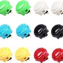 Sanwa 12 pcs OBSF-30 Original Push Button 30mm - for Arcade Jamma Video Game & Arcade Joystick Games Console (Color) - (Each Color of 2 Pcs) Use for Arcade Game Machine Cabinet S@NWA
