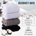 COOVAN Slouch Socks Women 4 Pairs Knee High Scrunch Cotton Soft Knit Cushion Extra Long Socks (Small-Medium)