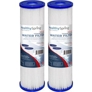 High-Performance 5 Micron 10x2.5 Whole House Pleated Sediment Filter Cartridge for Well Water Filter Replacement Compatible with WFPFC3002, WHKF-WHPL, Made in USA, 2 Pack