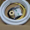 16ft Length Mini Split Line Set,1/4" 3/8" OD Copper Pipes Tubing and 3/8 White PE Thickened Insulated Coil with Flared Nuts for Mini Split Air Conditioner HVAC or Heat Pump System. (16Ft(1/4+3/8))