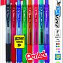 Pentel EnerGel-X Retractable Liquid Gel Pen, 0.5mm, Needle Tip, Assorted Ink, Pack of 8 (BLN105BP8M)