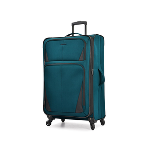 U.S. Traveler Aviron Bay Expandable Softside Luggage with Spinner Wheels, Teal, 30-Inch
