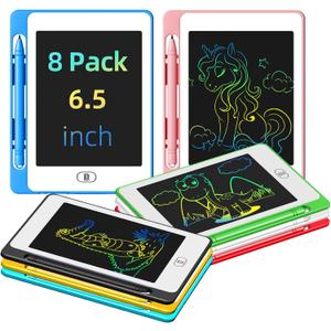 8 Pack LCD Writing Tablet for Kids, 6.5 Inch Colorful Doodle Board Drawing Tablet, Erasable Reusable Electronic Drawing Pads, Educational Learning Toys Birthday Gifts for Girls Boys Age 3 4 5 6 7 8