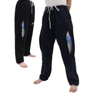 Catheter Leg Bag Pants for Men/Women, Urine Bag Holder Pants with 2 Zippered Side Pockets, Holding 2x2000ml Catheter Bag for Nephrostomy, Foley, Cystostomy, Enterostomy, Urostomy Patients (XL, Black)