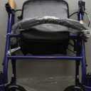 Drive Medical Rollator Walker with Seat - Stable Mobility Support - Height Adjustable - Durable Steel Frame Construction - Smooth 7.5" Wheels - Foldable - 350 Lb Limit - Blue