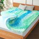 SOOSLEEPY 3 Inch 7-Zone Twin Memory Foam Mattress Topper Egg Crate Cooling Gel Infused Mattress Pad Bed Topper for Pressure Relief and Back Pain Soft & Breathable, CertiPUR-US Certified