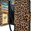 Toycamp for iPhone 11 Pro Wallet Case with Wrist Strap - Leather Flip Folio Phone Case with RFID Blocking 4 Card Holder for Apple for iPhone 11 Pro Funda Cute Aesthetic for Women Ladies, Leopard Print