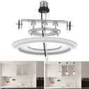 6-Inch Recessed Can Light Conversion Kit for Pendant Light or Ceiling Fan, Ceiling Fixture Adapter with 7" Decorative White Plastic Medallion, Retrofit Kit for 6" Recessed Housing