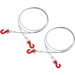 INJORA Metal Tow Rope with Hook for 1/24 1/18 RC Crawlers, 2PCS