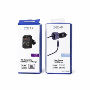 Pack Of 2: FM Transmitter and Fast Charge Car Charger