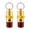 LSTOPGO 2 Pieces 1/4'' Male 200 PSI NPT Air Compressor Pressure Relief Valve Brass Safety Valve Air Compressor Check Valve