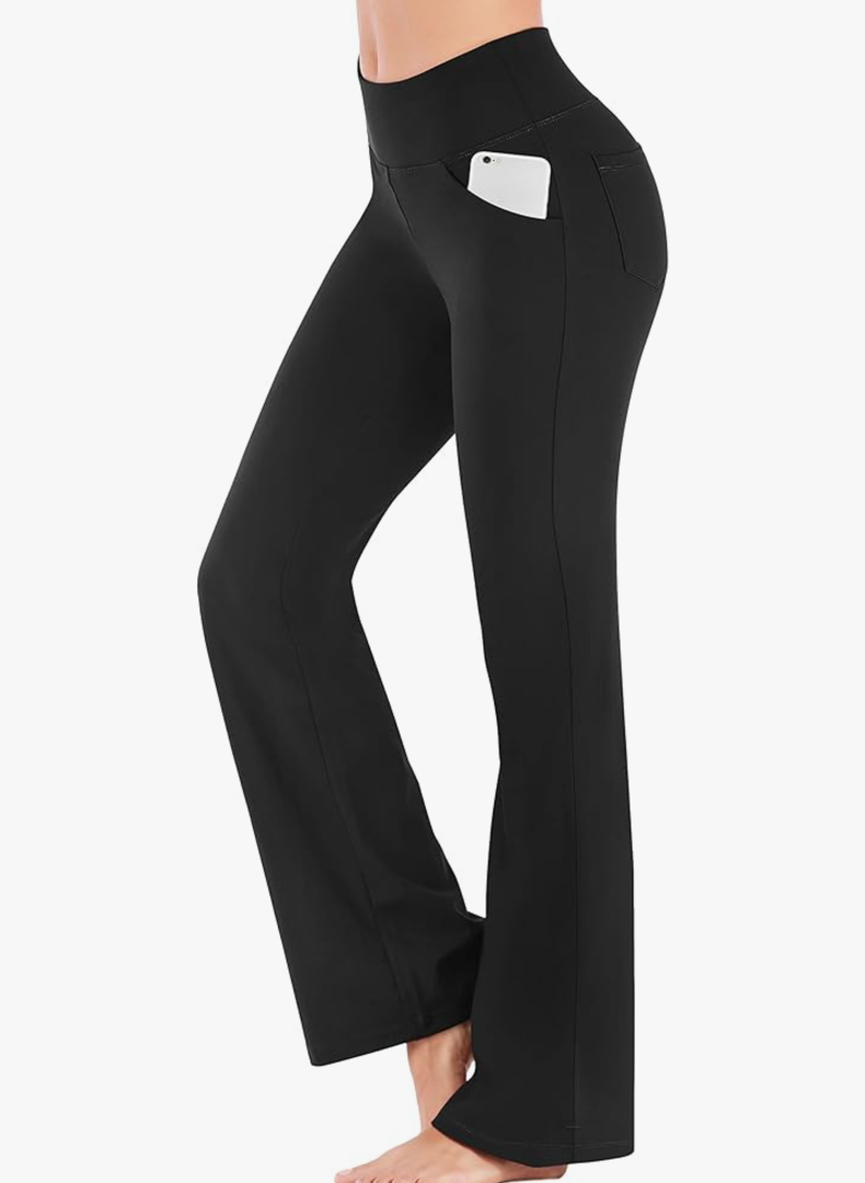 IUGA Bootcut Yoga Pants with Pockets for Women Wide Leg Pants High Waist Workout Pants Tummy Control Work Pants 4 Pockets Size XL