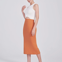 POSHDIVAH Women's Maternity Skirt Over The Belly Midi High Waisted Solid Stretchy Pregnancy Pencil Skirt, Size XL