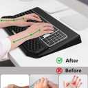 2-in-1 Ergonomic Keyboard Stand with Wrist Rest, Comfy Keyboard Riser Holder with Massage Design, Black