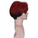 Black Red Wigs for Men Boy Short Ombre Black Red Wig Heat Resistant Synthetic Wigs for Cosplay Costume Party