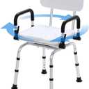 Swivel Shower Chair for Inside Bathing, Rotating Seat Medical Bath Chair With Backrest Pivoting Arms for Elderly and Disabled