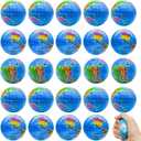 30PCS Globe Stress Ball,2.5Inch Earth Bouncy Ball, Foam Squeeze Balls,Earth Stress Balls Toy for Finger Toy School Supplies Adult Kids Children Party Favors Exchange Gifts