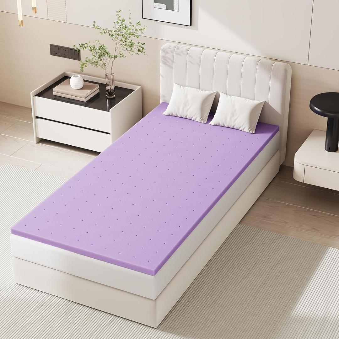 Sweetcrispy 3 Inch Twin Cooling Gel Memory Foam Mattress Topper