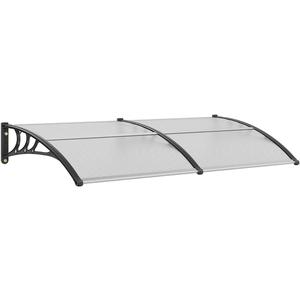 VEVOR Window Door Awning Canopy 78" x38", UPF 50+ Polycarbonate Entry Door Outdoor Window Awning Exterior, Front Door Overhang Awning for Sun Shutter, UV, Rain, or Snow Protection, Transparent (Clear Board & Black Bracket)