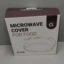 12 Inch Microwave Splatter Cover, Upgraded Microwave Cover for Food with Water Steamer, Integrated Handle, Splatter Guard, Cookware Lid, House Warming Gifts New Home, Grey