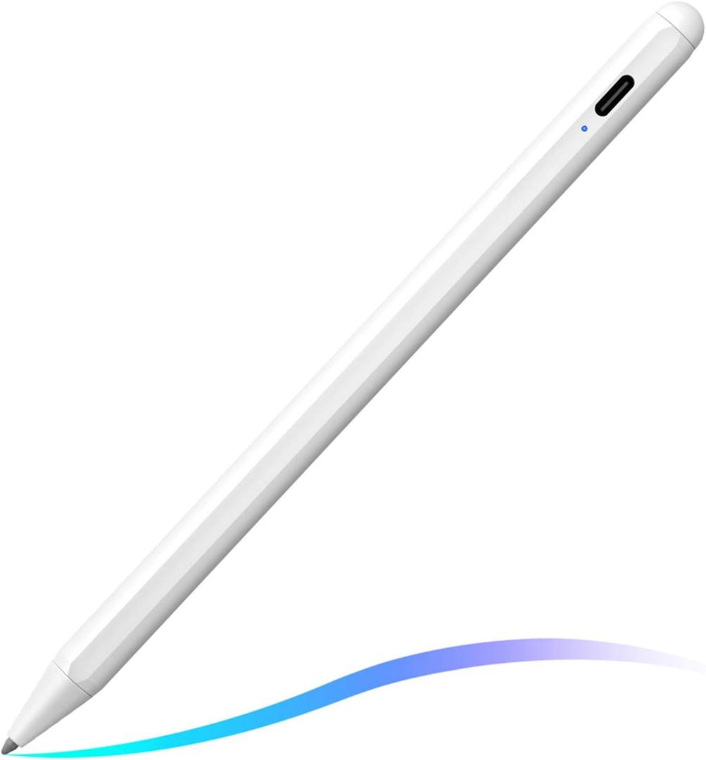 Stylus Pen for iPad (2025-2018) with Fast Charge Palm Rejection,FOJOJO Active Pencil for iPad10/9/8/7/6th,11th A16,Pro 11/13 M4,Air 11/13 M2/M3,Pro12.9,Air 5/4/3rd,Mini 7/6/5 (white)