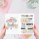 4 x UUEFKTN Cute Happy First Birthday Card Gift for 1st Baby Girls Boys Kids, Ideal 1st Birthday Card Decor For One Year Old Daughter Son Granddaughter Grandson Niece Nephew, Best Born in 2024 Gift