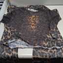 Ophestin Sexy Two Piece Club Outfits for Women Print Mesh See Through Long Sleeve Top Flared Bodycon Pants Set (XX-Large, Leopard)