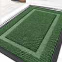 OLANLY Front Door Mat Indoor Outdoor Entrance, Waterproof All-Season, All-Weather Doormat, Sturdy Natural Rubber, Fade Resistant, Low Profile, Easy Clean Patio Porch Entryway Mat, 29.5x17, Green