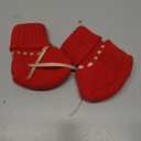 LAWKUL Baby Booties Christmas Newborn Babe First Walkers Crib Shoes Xmas Socks Crochet Boots for Infants Boys Girls Red 3-6M