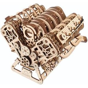 UGEARS V8 Engine Model Kit - Advanced 3D Wooden Puzzles for Adults - DIY Kits Gifts for Engineers - 3D Puzzle Model Engine Kit for Adults for Father's Day, Birthdays, Christmas - 776 Pcs
