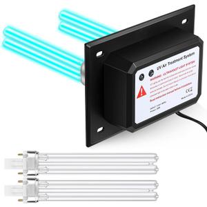 Qualirey 26W HVAC UV Light Sanitizer Air Purifier for Whole House, 110V Dual UV UVC Light in Duct for HVAC Duct Filter, UV Duct Air Purifier for AC Air Conditioning