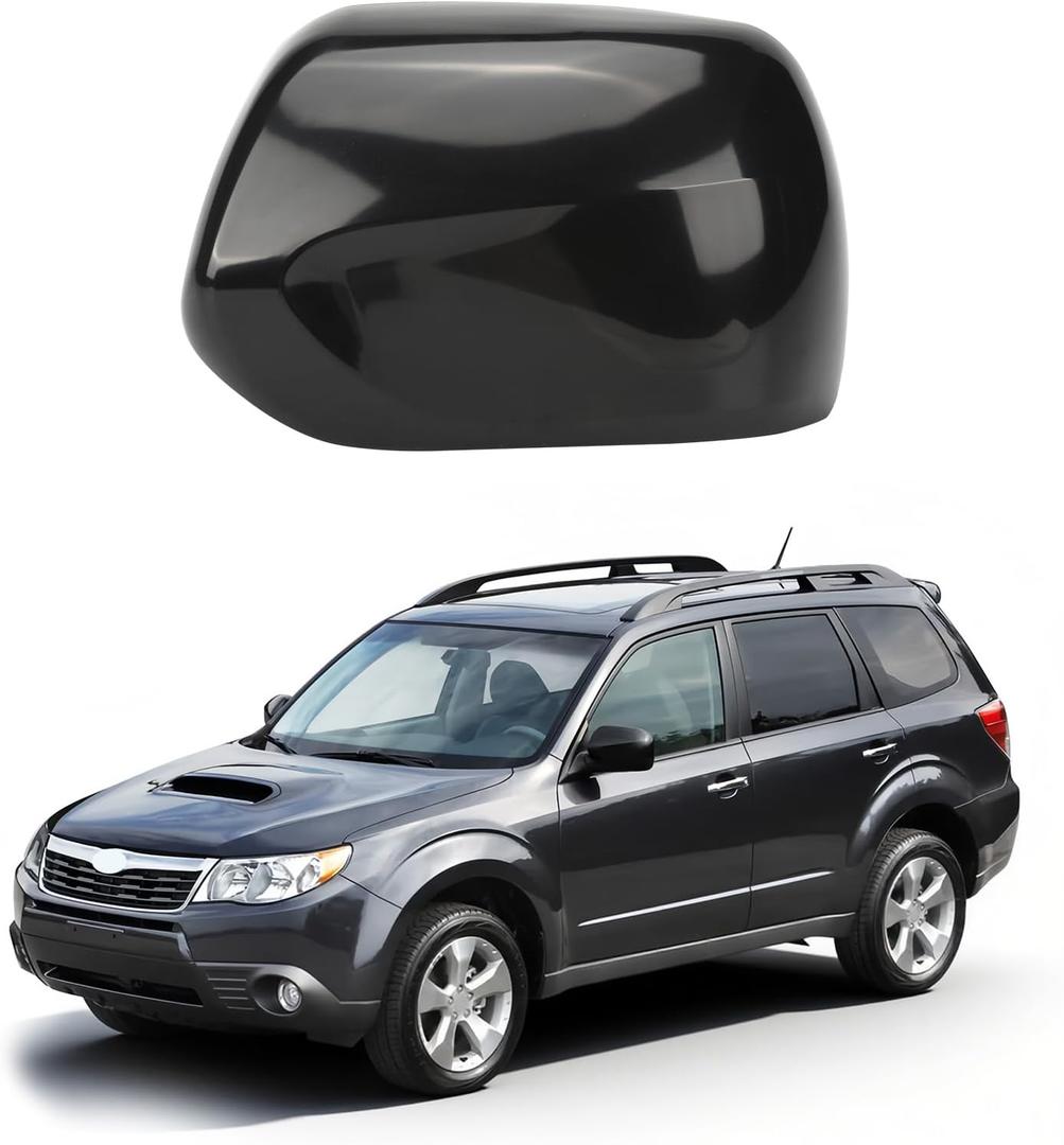 Left Driver Side Car Mirror Cap Cover Compatible with Subaru Forester 2008 2009 2010 without Side Assistent Hole, OEM 91054SC020, Black