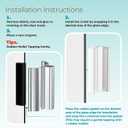3" Clear Polycarbonate U-Channel with Magnet, 3-3/4" Bright Chrome Frameless Shower Door Handle with Metal Strike for 1/8", 5/32", 3/16" and 1/4" Thick Swing Glass Shower Doors