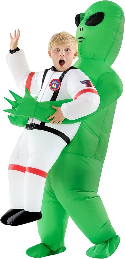 Morph Kids Astronaut Inflatable Alien Costume, Blow Up Alien Outfit, Boys Halloween Costume, Halloween Costumes for Kids