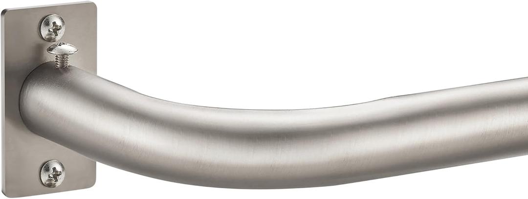 Curtain Rods for Windows 84 to 120 Inches, 1 Inch Diameter Metal Wrap Around Window Curtain Rod with Brackets, Brushed Nickel