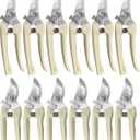 Pruning Shears for Gardening - 12 Packs Stainless Steel Garden Shears for Cutting Flowers Stems, Plants, Bonsai, Fruits Picking (Yellow)