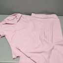 HBQ Women Two Piece Outfit Ribbed Short Sleeve V Neck Polo Top and Flare Pants Casual Lounge Sets Tracksuit (Medium, Pink)