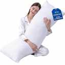 DOWNCOOL Large Body Pillow Insert- Breathable Full Body Pillow for Side Sleeper - Soft Long Bed Pillow for Adults - 20 x 54 inch (White), Insert Only
