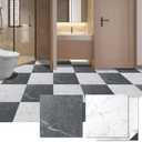 Art3d Peel and Stick Vinyl Floor Tiles 30-Pack 12 x 12 inch, Self Adhesive Waterproof Flooring Planks for Kitchen, Dining Room, Bedrooms, Cover 30 Sq. Ft, Black & White Marble (15 Tiles per Color)