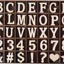 270 Pieces 1 Inch Wood Alphabet Letters Wooden Numbers Mini Blank Symbols Unfinished Heart Star Paw with Rustic Storage Tray for Home Decor Spelling Education Homemade Crafts Party Gifts
