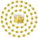 Hicarer 45 Pieces Tiny Bees Craft Decoration Party Decor Flatback Honey Resin Bee Shaped Embellishment with Storage Box for DIY Craft Home(0.98 Inch)