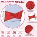 Moukeren 100 Pcs Spandex Chair Sashes Bows Bands Slider Sashes for Chair Covers Elastic Bands Ties Ribbon Decorations for Wedding Party Events Ceremony Birthday Banquet(Red)