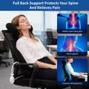 27.7'' Adjustable High Lumbar Support Pillow for Office Chair, Full Back Support Pillow for Upper Lower Back Pain Relief, Memory Foam Lumbar Cushion for Desk, Gaming Chair, Couch, Improves Posture