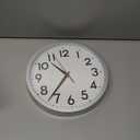 12 Inch Wall Clock Battery Operated Silent Non Ticking Analog Modern Decorative for Office Kitchen Outdoor Living Room Classroom Bedroom Bathroom School(Silver)