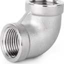 TAISHER 10PCS 304 Stainless Steel 90 Degree Elbow Fittings, 1/4 Inch NPT Female Pipe to 1/4 Inch NPT Female 304 Stainless Pipe Fitting