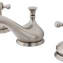 Kingston Brass KS1168BX Vintage Widespread Lavatory Faucet with Metal Cross Handle, Brushed Nickel,8-Inch Adjustable Center