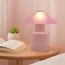 Small Cute Table Lamp: Portable Rechargeable Nightstand Light  Christmas Gift for Girls (Pink-Pink)