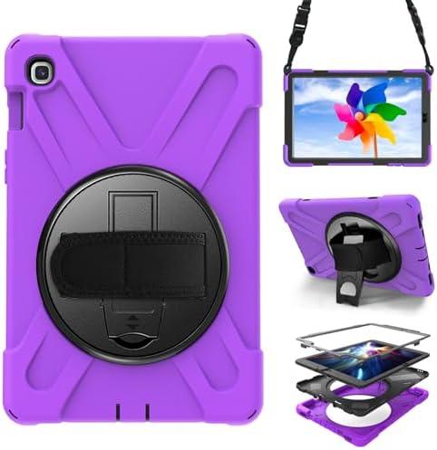 Case for Samsung Galaxy Tab S5e 10.5 2019 (SM-T720/T725/T727),Portable Heavy Duty Dropproof Protective Cover Case with 360 Rotating Stand,Handle & Shoulder Strap,Stylus Pen (New Purple)